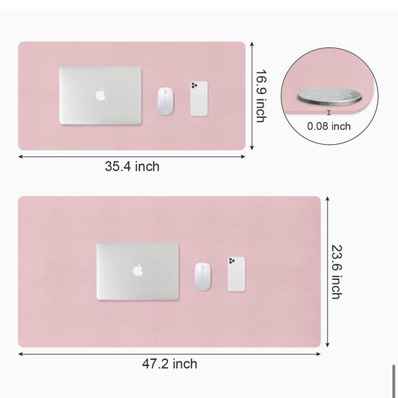 Light Pink/Purple Dual Sided X Large Leather Desk Pad New in Box - Picture 6 of 6